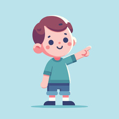 vector of little boy pointing
