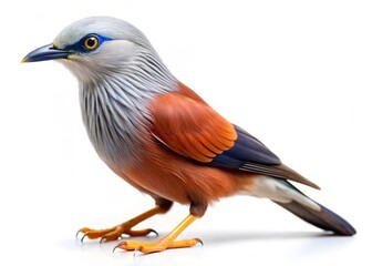 Fototapeta premium chestnut tailed starling isolated on white background