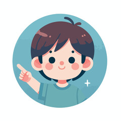 vector of little boy pointing