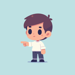 vector of little boy pointing