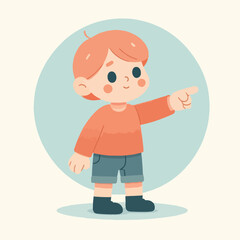 vector of little boy pointing