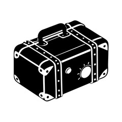 vintage suitcase icon, vintage suitcase silhouette vector illustration-simple silhouette illustration of vintage suitcase,vintage suitcase vector