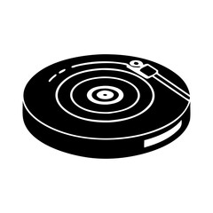 vinyl record icon, vinyl record silhouette vector illustration-simple silhouette illustration of vinyl record,vinyl record vector