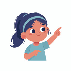 vector of little boy pointing