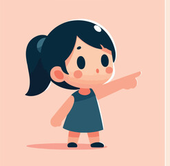 vector of little boy pointing
