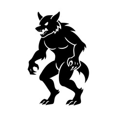 werewolf icon, werewolf silhouette vector illustration-simple silhouette illustration of werewolf,werewolf vector
