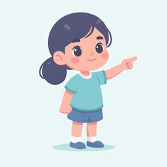 vector of little boy pointing