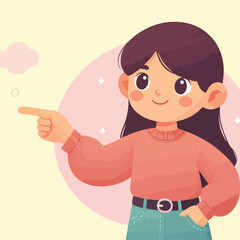 vector of little boy pointing