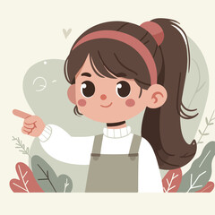 vector of little boy pointing