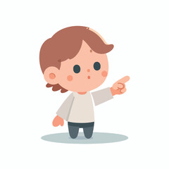 vector of little boy pointing