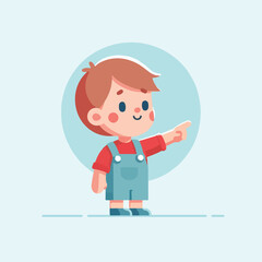 vector of little boy pointing