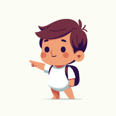 vector of little boy pointing