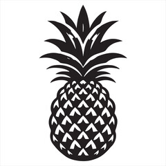 Obraz premium Pineapple Vector art illustration with leaves
