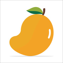 Bright, minimal mango illustration with clean lines and bold color perfect for food designs, tropical themes, icons, or playful visual content