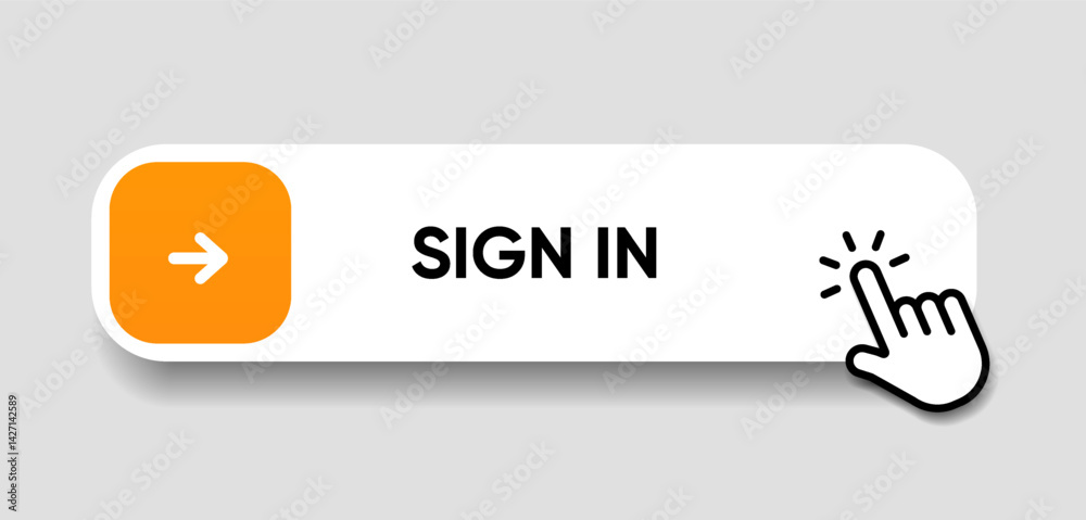 Poster Set of sign in sign up forms. Registration and login buttons. Professional and User-friendly web and UI UX design elements. Username, email and password. Register page button.
