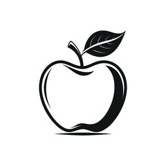 apple silhouette logo vector line art logo design