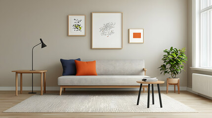 Modern Minimalist Living Room With Natural Tones