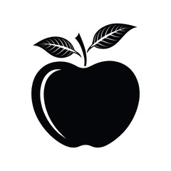 apple silhouette logo vector line art logo design