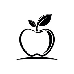 apple silhouette logo vector line art logo design