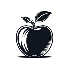 apple silhouette logo vector line art logo design