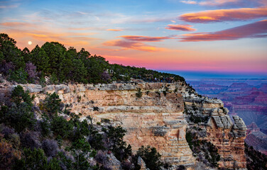 Spectacular view from the south rim of the Grand Canyon in Arizona