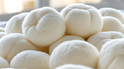 Close Up Of Fluffy White Marshmallows
