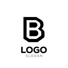 Bold abstract letter B monogram logo icon


