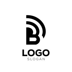 Bold abstract letter B monogram logo icon

