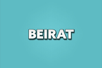 Beirat (Advisory Board) - A turquoise banner illustration with white text.
