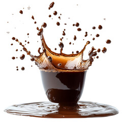 Chocolate splash in a cup rich brown delicious treat,