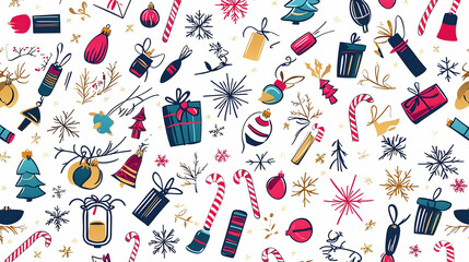 Christmas Pixel Art Seamless Pattern