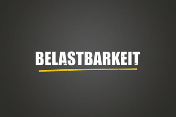 Belastbarkeit (Resilience) - A blackboard with white text.