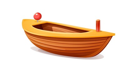 Fototapeta premium Wooden boat toy with cute and funny design for kids playtime and nautical decor