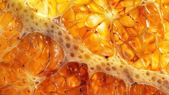 Citrus Fruit Slice Macro Texture Juicy Pulp Sacs Refreshing Background