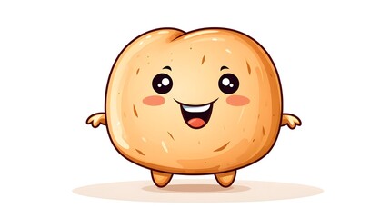 Obraz premium Cheerful and delightful small round bread snack with cute and funny appearance
