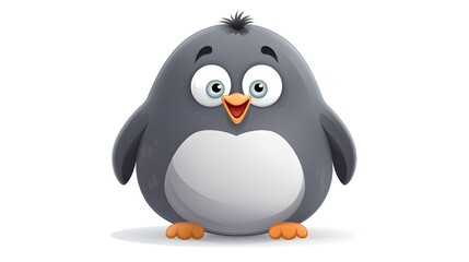 Charming dark grey penguin character illustration for commercial use