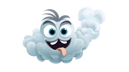 Obraz premium Humorous and Adorable Smoke Gesturing Playfully in Spiraling Motion on White Background