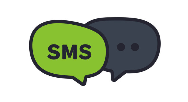 A good eco-friendly green vector. SMS text message communication symbols