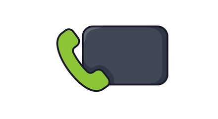 Fototapeta premium A good eco-friendly green vector. Phone icon with green receiver on gray background