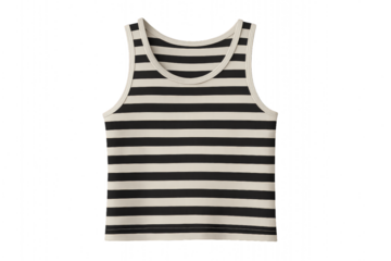 Stylish Black and White Striped Tank Top for Casual Wear or Summer Outings