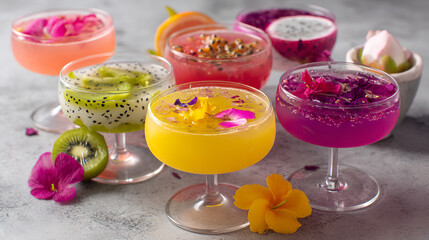 Tropical fruit cooler collection with vibrant colors