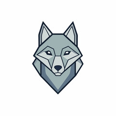 Geometric Wolf Icon: A sleek geometric illustration of a wolf's head, with sharp lines and a modern aesthetic, exuding strength and wilderness.