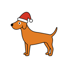 dog with christmas hat