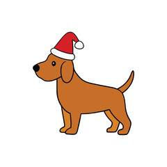 dog with christmas hat