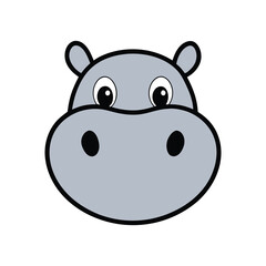 pig head on white background