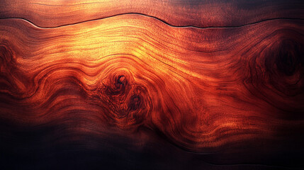 Obraz premium Rich, warm wood grain texture with swirling patterns and deep color variations.