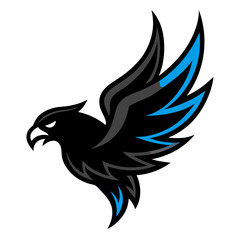 Fototapeta premium Eagle emblem: A dynamic depiction of an eagle soaring through the sky, its powerful form rendered with stylized strokes of color. 