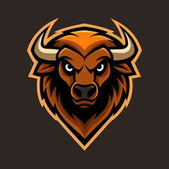 Obraz premium Majestic Bull Mascot: A formidable bull, embodying strength and determination, features a sleek, bold design, perfect for representing power and resolve. 