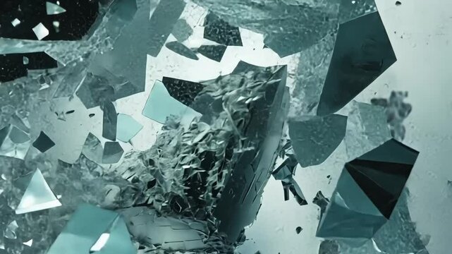 Blue Crystal Ice Cube Abstract Digital Art and Design Wallpaper