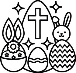 Easter Icon silhouette vector designs 24